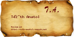 Tóth Anatol névjegykártya